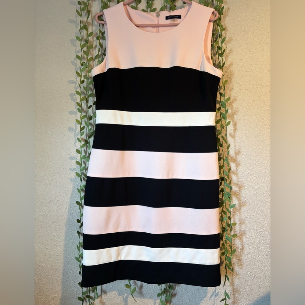 Women’s Tommy Hilfiger Elegant Black and Pink Striped Dress